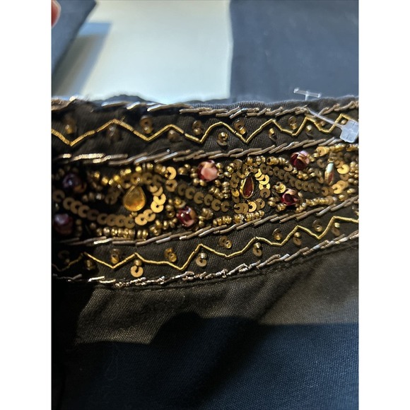 Just Cavalli Gold Label black pant jeans rhinestone gold embellished sz 40 Italy - Picture 11 of 16